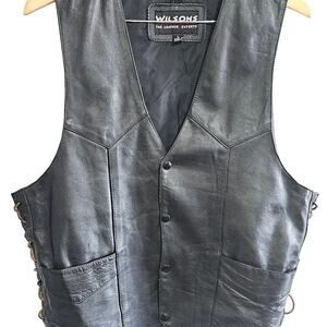 mens leather vest